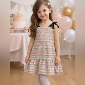 Gianni Bini Girls Tweed Dress with Tie Shoulders, New with Tags